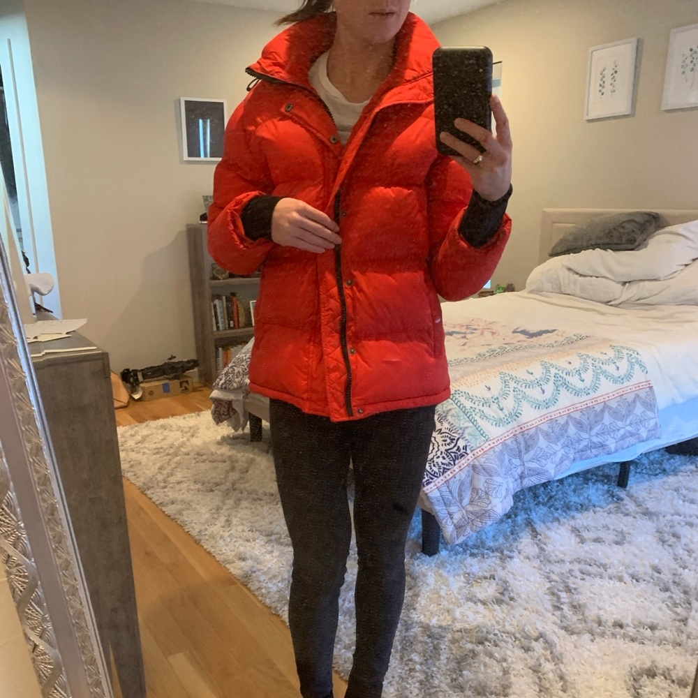 Red puffy coat